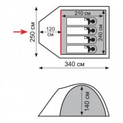 Туристическая палатка Totem Chinook 4 V2 TTT-017 четырехместная Туристическая палатка Totem Chinook 4 V2 TTT-017 четырехместная