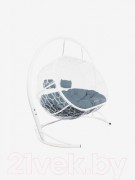 Диван подвесной M-Group Лежебока 11180109 (с белым ротангом/серая подушка)