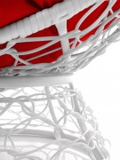 Кресло садовое M-Group Пончик 12320106 (белый ротанг/красная подушка)