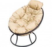 Кресло садовое M-Group Папасан мини 12060401 (черный/бежевая подушка)