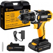 Аккумуляторная дрель-шуруповерт Deko Sharker 16V в кейсе 083-1108