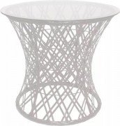 Стол садовый M-Group Бонго Макси Со стеклом 56см / 19240157 (бесцветный/белый)