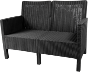 Диван садовый ВПМ Ротанг 2-х местный / 6199086 (темно-серый)