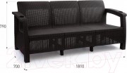 Диван садовый Альтернатива Ротанг-плюс / М8836 (мокко)
