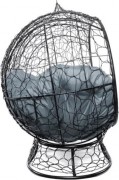 Диван садовый M-Group Улей на ножках / 11220409 (черный ротанг/серая подушка)