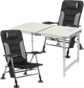 Комплект складной мебели Coyote Стол HYT003 50x80см + Кресло HYK001 (2шт, черный/серый)