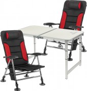 Комплект складной мебели Coyote Стол HYT003 50x80см + Кресло HYK001 (2шт, черный/красный)