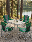Комплект складной мебели Coyote Стол HYT003 50x80см + Кресло HKC-1003B (4шт, зеленый/черный)