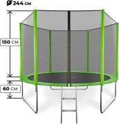 Батут GetActive J8L (зеленый, с сеткой)