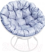 Кресло садовое M-Group Папасан 12010109 (белый/серая подушка)