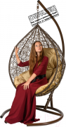 Кресло подвесное BiGarden Tropica Brown BS (без стойки, бежевая подушка)