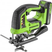 Электролобзик Greenworks GD24JS120 бесщеточный 24V / 3601407CUA (с АКБ 2Ач и ЗУ)