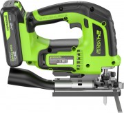 Электролобзик Greenworks GD24JS120 бесщеточный 24V / 3601407CUA (с АКБ 2Ач и ЗУ)