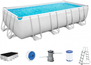 Каркасный бассейн Bestway Power Steel 56670 (488x244x122см, с фильтр-насосом, лестницей и тентом)
