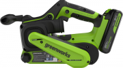 Ленточная шлифовальная машина Greenworks G24BS бесщеточная 24V / 3100607CUA (с АКБ 2Ач и ЗУ)