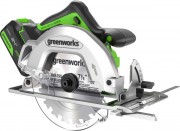 Дисковая пила Greenworks GD24CS бесщеточная 24V / 1500907CUG (с АКБ 5Ач и ЗУ)