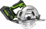 Дисковая пила Greenworks GD24CS бесщеточная 24V / 1500907CUG (с АКБ 5Ач и ЗУ)