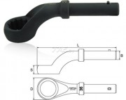 Ключ ударный накидной угол 45° 70 мм TOPTUL (AAAV7070)