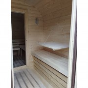 Баня квадро-бочка ComfortProm 3 метра + крыльцо, печной узел и предбанник
