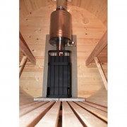 Баня-бочка ComfortProm 3 метра с печным узлом и предбанником + козырек