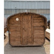 Баня квадро-бочка ComfortProm 3 метра + козырек, печной узел и предбанник