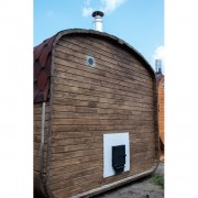 Баня квадро-бочка ComfortProm 3 метра + козырек, печной узел и предбанник