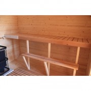 Баня квадро-бочка ComfortProm 3 метра + козырек, печной узел и предбанник