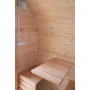 Баня-бочка ComfortProm 5 метров с печным узлом и помывочной + козырек