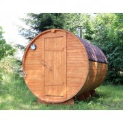 Баня-бочка ComfortProm 3 метра с печным узлом и предбанником Баня-бочка ComfortProm 3 метра с печным узлом и предбанником