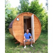 Баня-бочка ComfortProm 3 метра с печным узлом и предбанником Баня-бочка ComfortProm 3 метра с печным узлом и предбанником