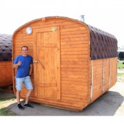 Баня квадро-бочка ComfortProm 3 метра с печным узлом и предбанником