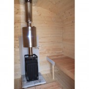 Баня квадро-бочка ComfortProm 3 метра с печным узлом и предбанником