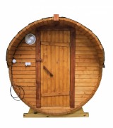 Баня-бочка ComfortProm 2 метра с печным узлом + козырек Баня-бочка ComfortProm 2 метра с печным узлом + козырек